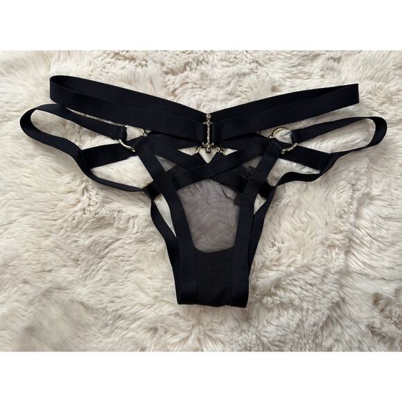 Honey Birdette SKYLAH🖤 Black Gold 2 Piece Set 32DD & Small Cheeky Brief - Picture 7 of 9